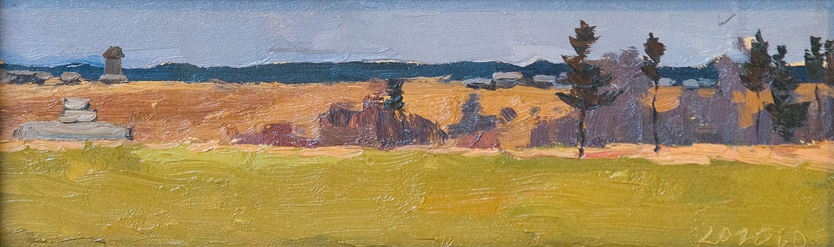 Картина Стожаров В.Ф. Деревня Глуховки. Ярославская область. 1960 г. Картон, масло.
