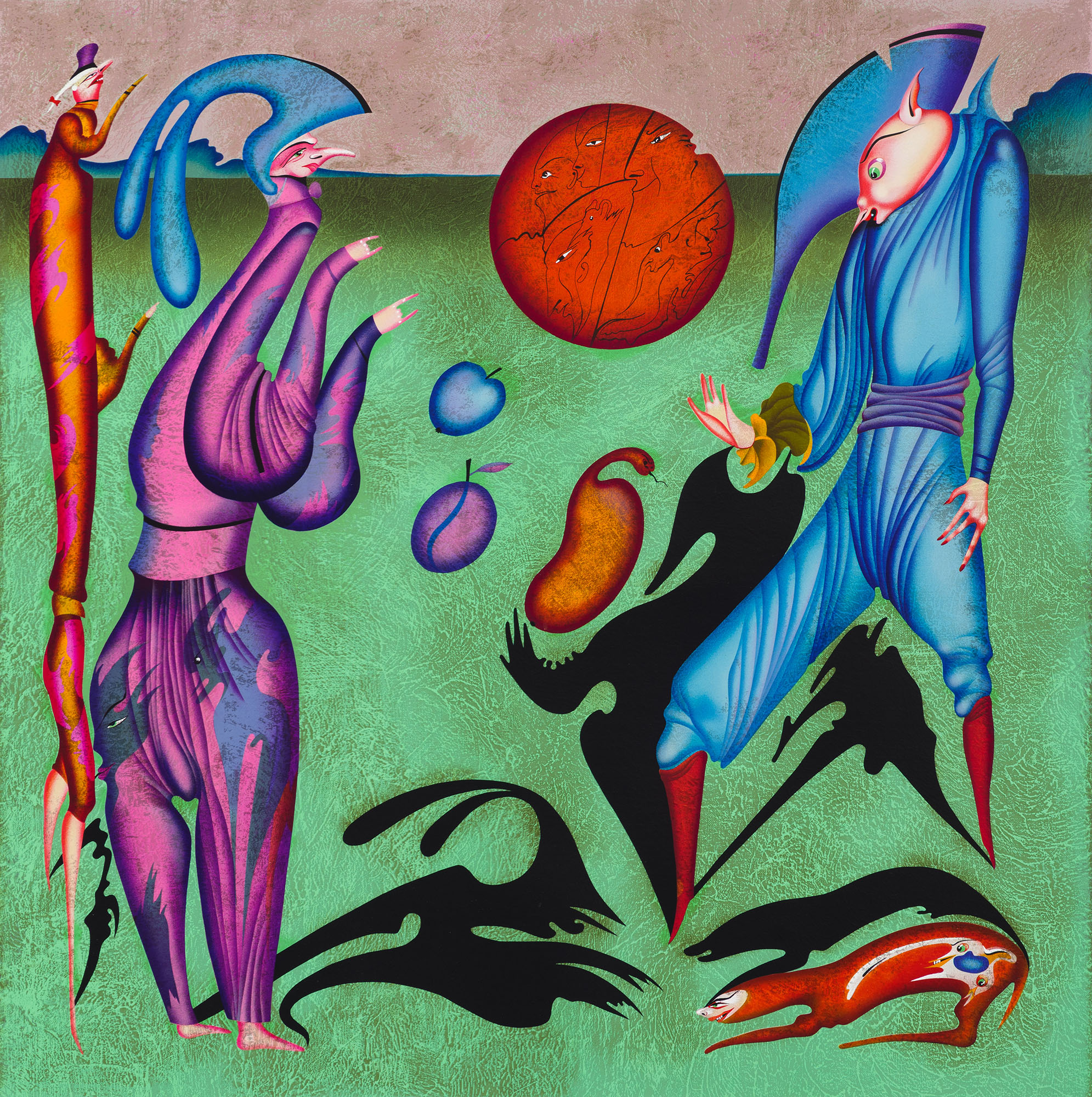 Картина Шемякин М.М. Тени. 1994 г. Литография.