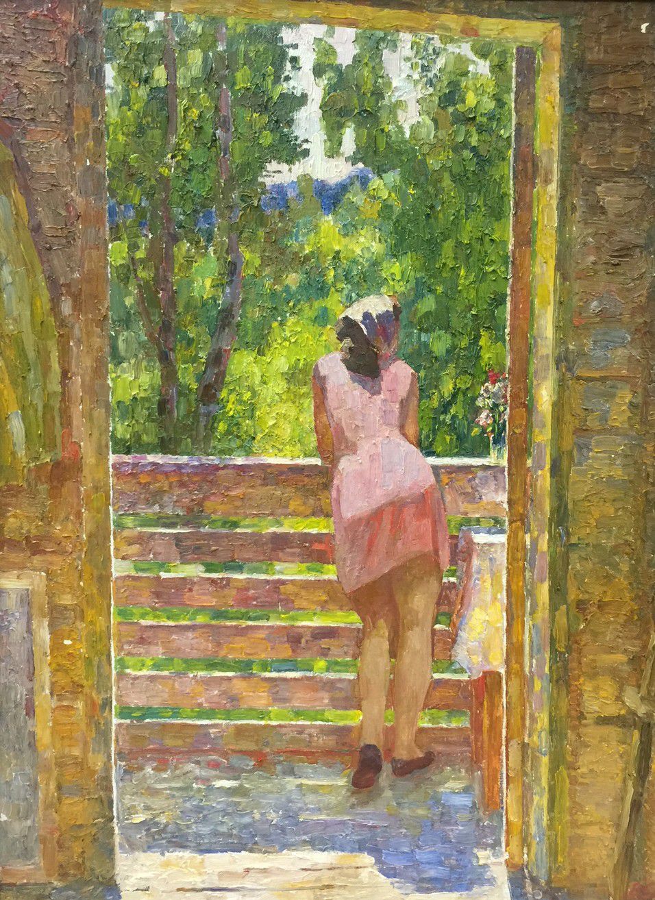 Картина Борисов В.И. Летом на даче. 1980-е гг. Холст, масло.