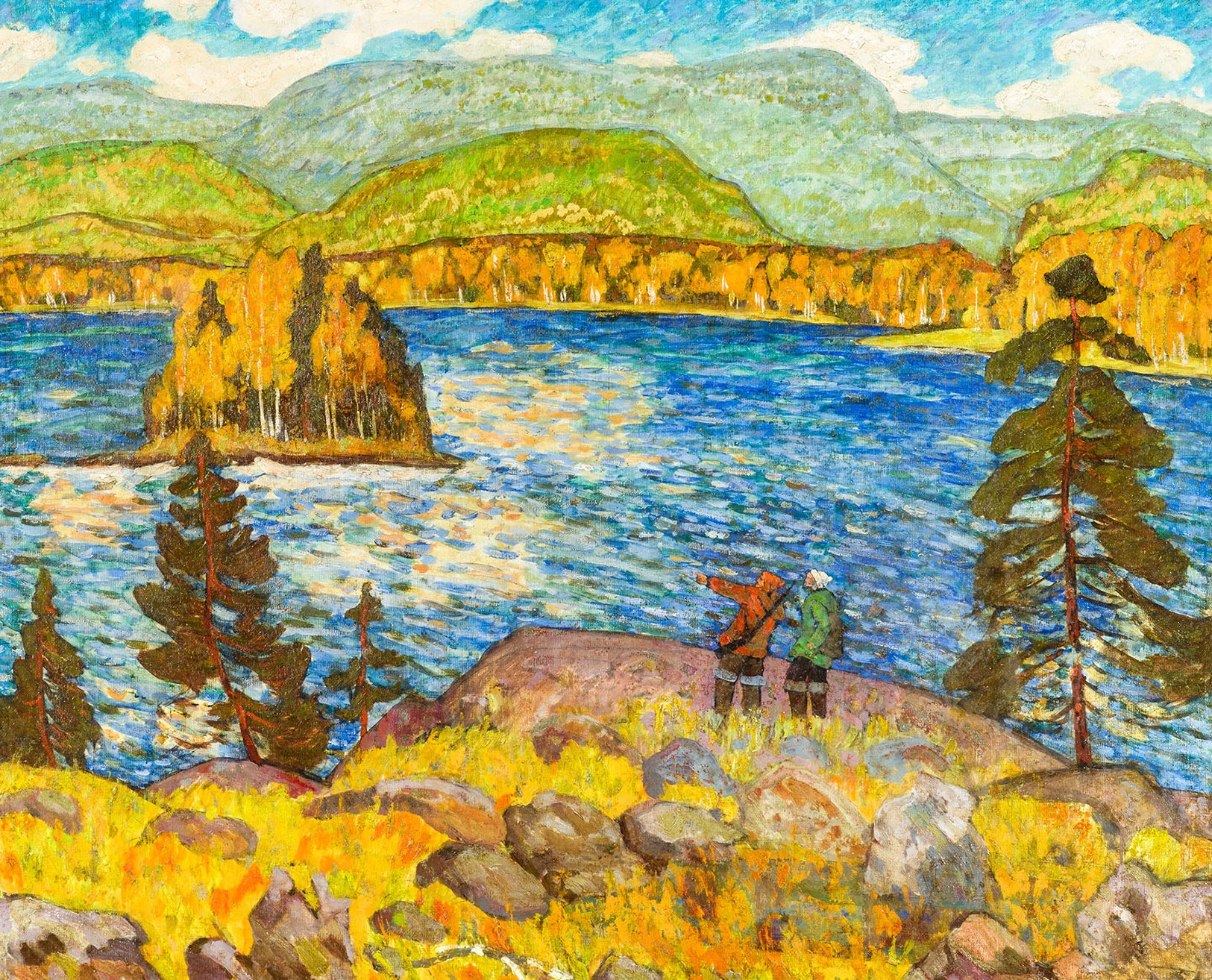 Картина Модоров Н.Н. Геологи в сибирском крае. 1975 г. Холст, масло.
