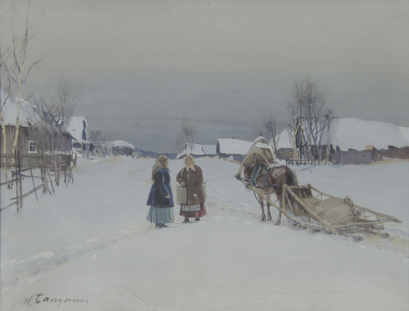 Village in winter.