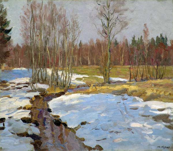 Spring. The snow is melting.