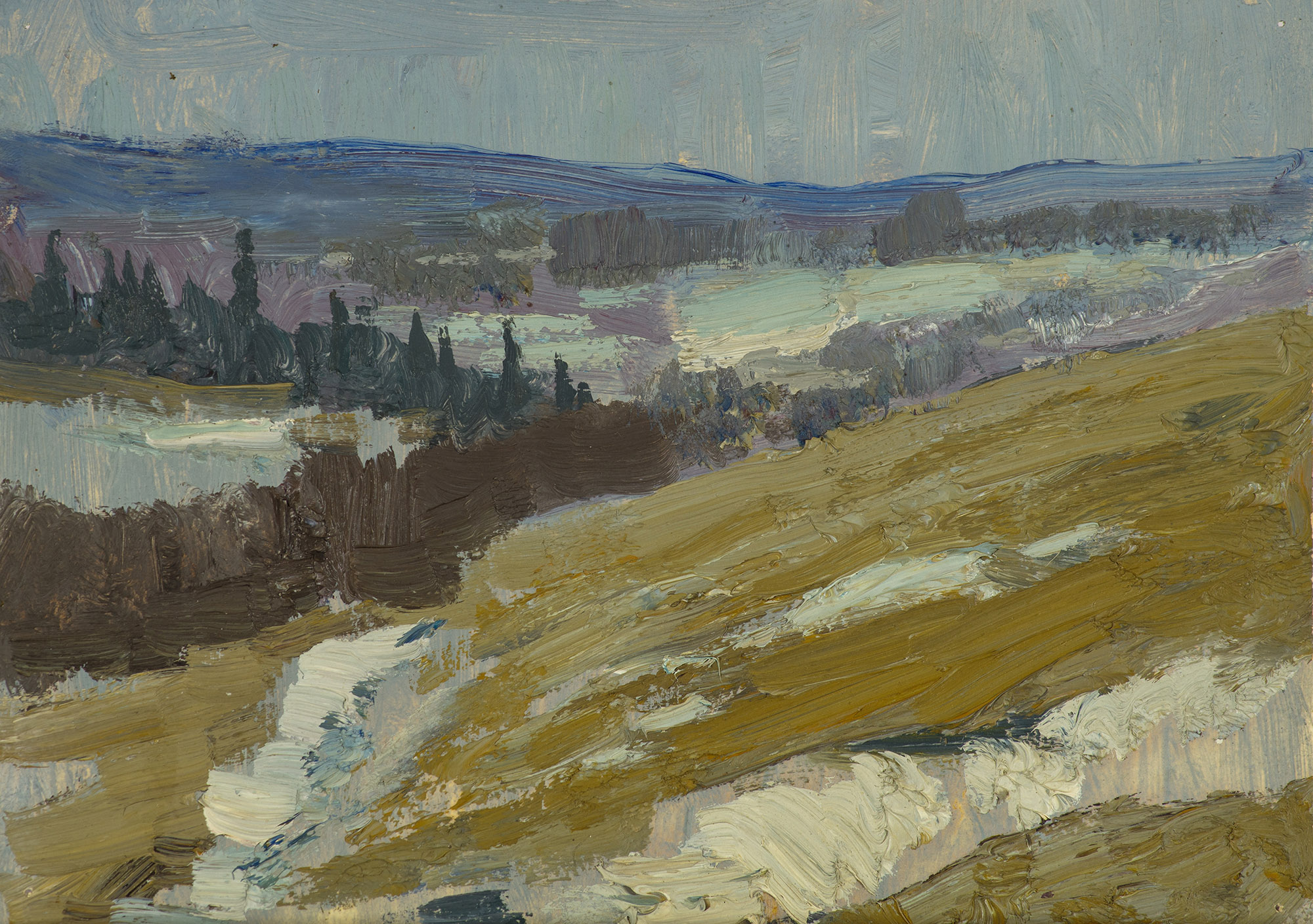 Картина Нисский Г.Г. Куркино. 1963 г. Картон, масло.