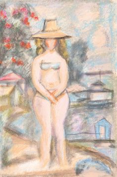 Картина Расторгуев Е.А. Лето. Дама. 1980-е гг. Бумага, пастель.