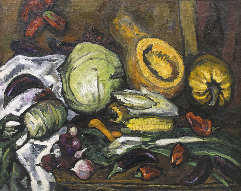 Картина Бешкинская Л.П. Натюрморт "Овощи''. 1986 г. Холст, масло.