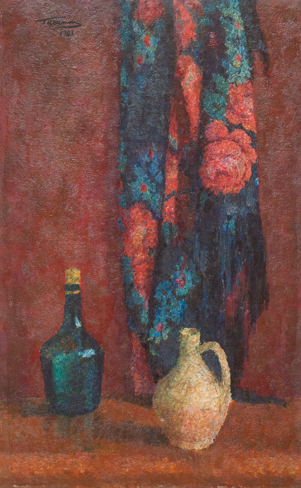 Картина Цейтлин Г.И. Платок. 1983 г. Картон, масло.