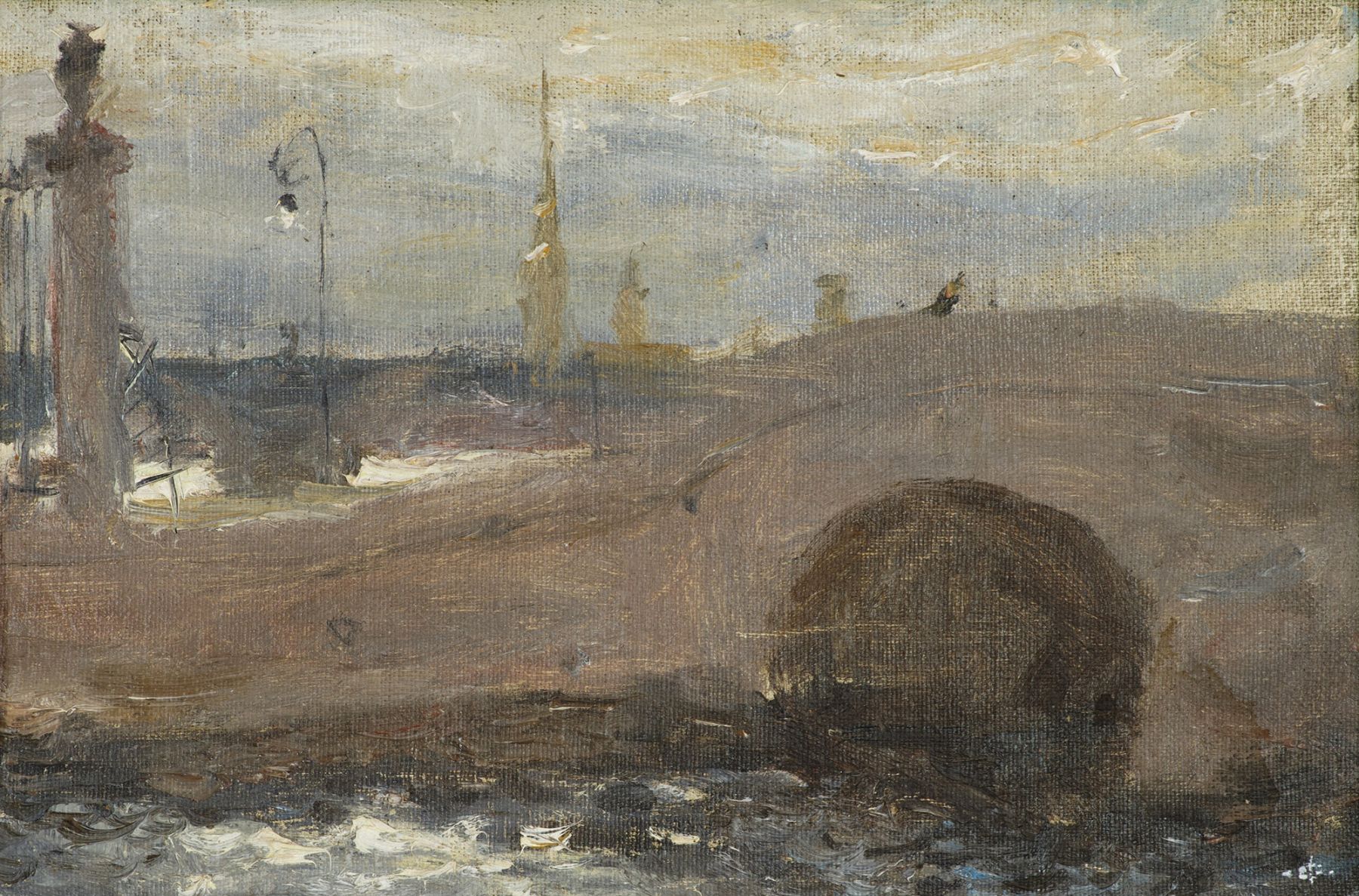 Картина Олевский Ф. Прачечный мост в Петербурге. 2000-е гг. Холст на картоне, масло.