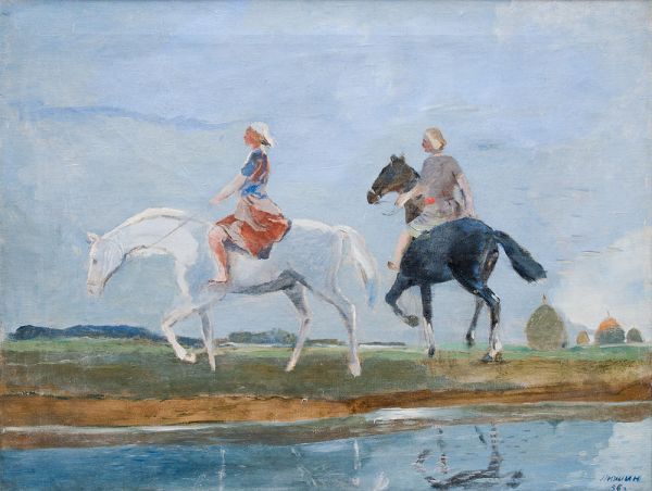 Картина Люшин В.И. Верхом. 1936 г. Холст, масло.