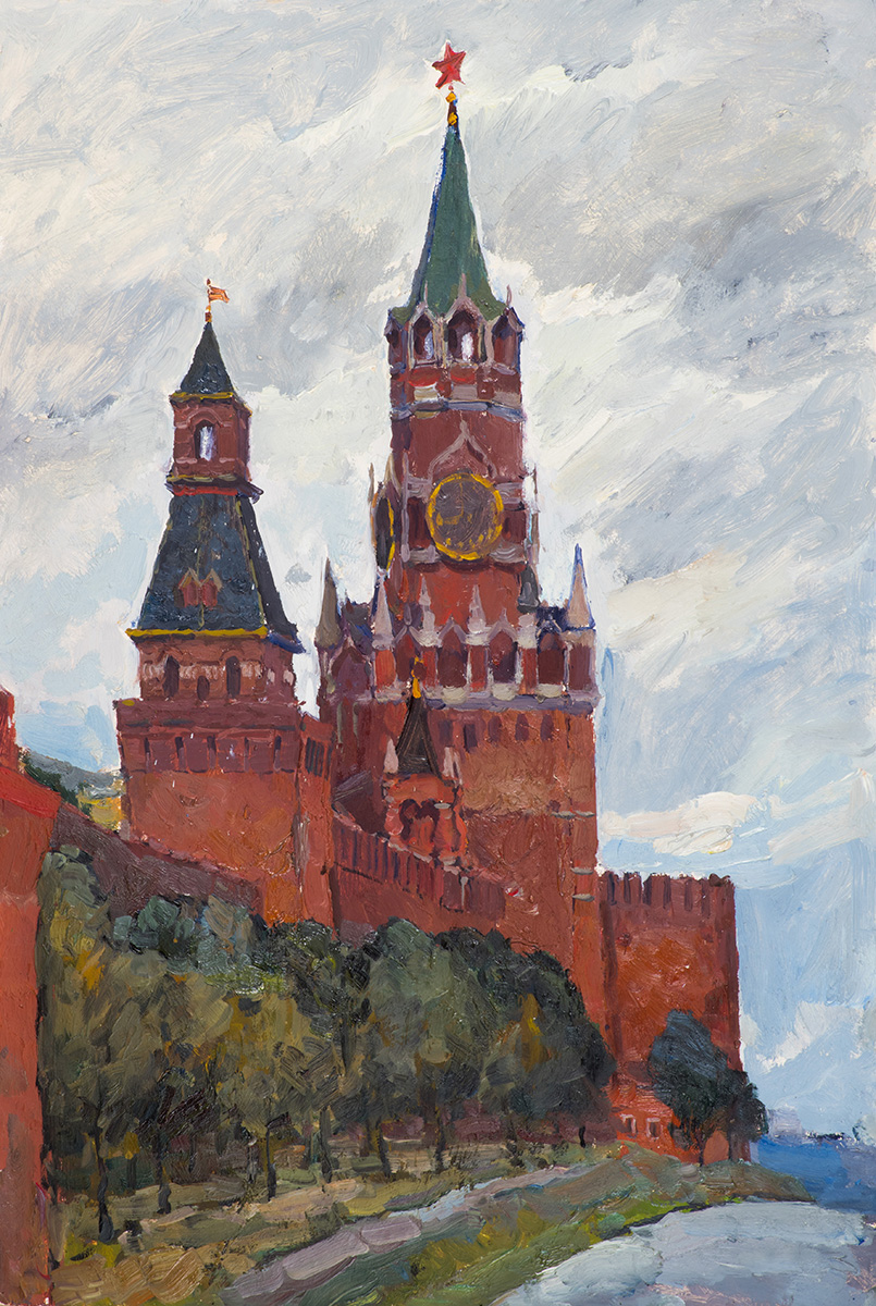 Картина Максютов Р.Г. Кремль. 1962 г. Картон, масло.