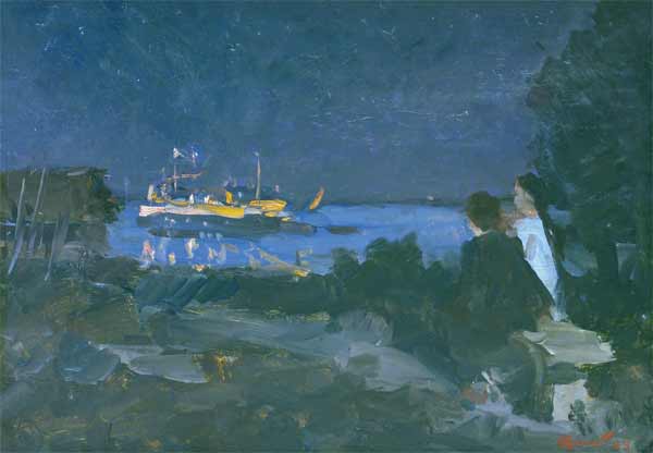 Картина Цыплаков В.Г. На Волге. 1953 г. Картон, масло.