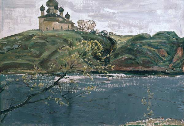 Картина Бызова З.Н. Ивушка. 1952 г. Картон, масло.