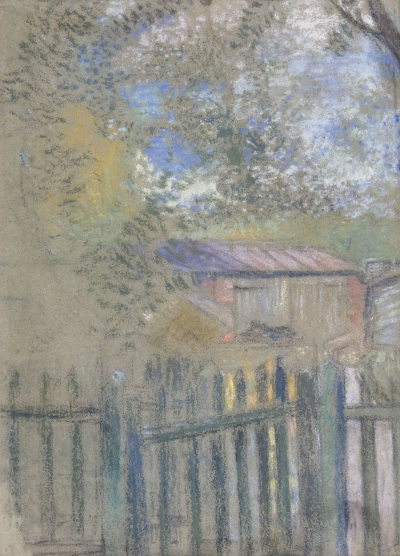 Картина Гончарова Н.С. Летний пейзаж. 1900-е гг. Бумага, пастель.