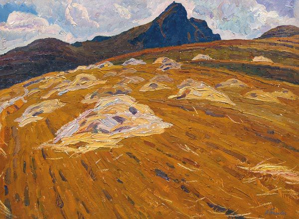 Картина Папикян А.С. В горах. 1971 г. Оргалит, масло.
