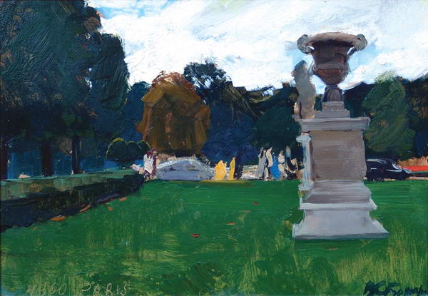 Картина Стожаров В.Ф. Париж. Парк. 1960 г. Картон, масло.