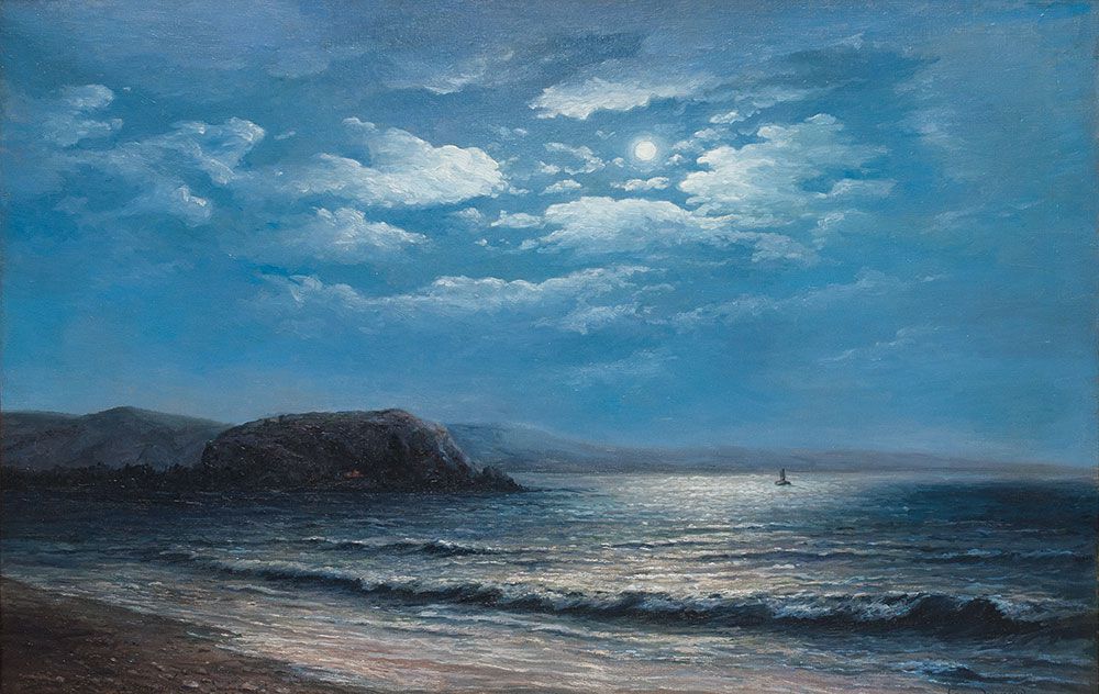 Lake Sevan in the moonlight.
