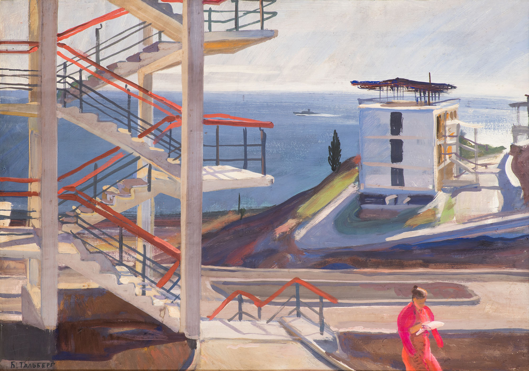 Картина Тальберг Б.А. Новый Гурзуф. 1965 г. Картон, масло.
