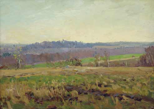 Картина Шурпин Ф.С. Сиреневый день. 1957 г. Картон, масло.