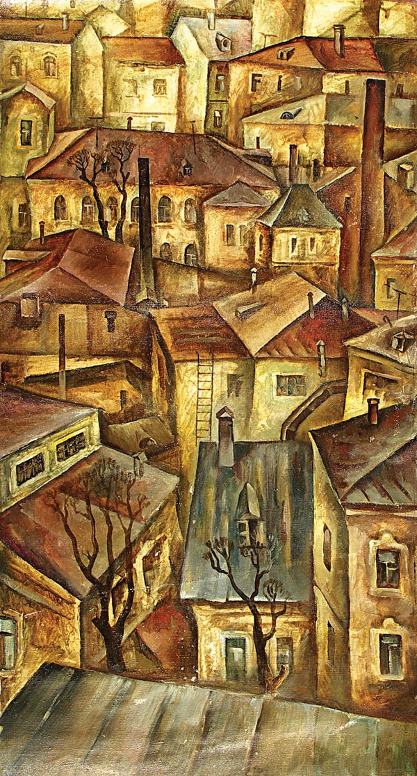 Картина Финагин А.И. Городские крыши. 1970 г. Холст, масло.