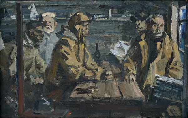 Картина Ермолин Р.Н. Эскиз к картине «Когда Печора штормит». 1972 г. Картон, масло.