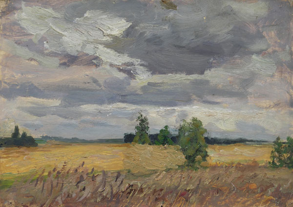 Картина Литко-Улицкий Д.В. Ветренный день. 1957 г. Картон, масло.