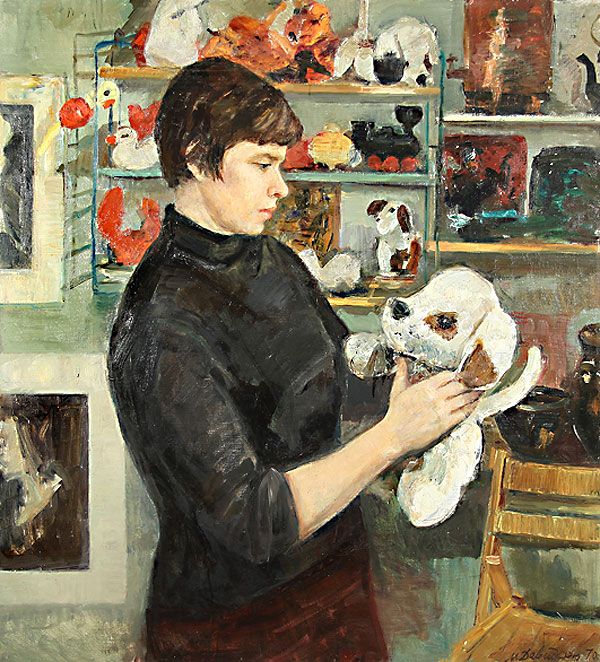 Картина Давидсон М.С. Портрет художницы. 1970-е гг. Холст, масло.