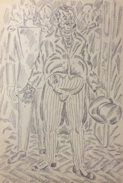 Картина Визин Э.П. Книжная иллюстрация. 1930-е гг. Бумага, карандаш.