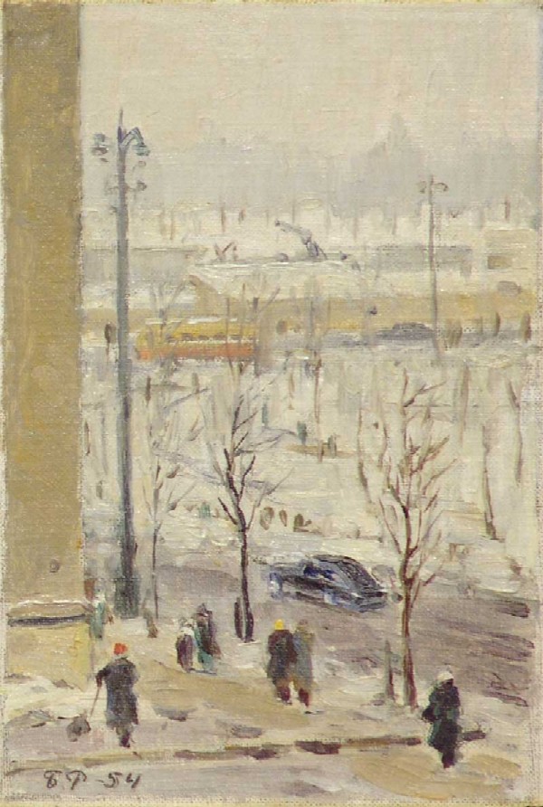 In winter traffic.