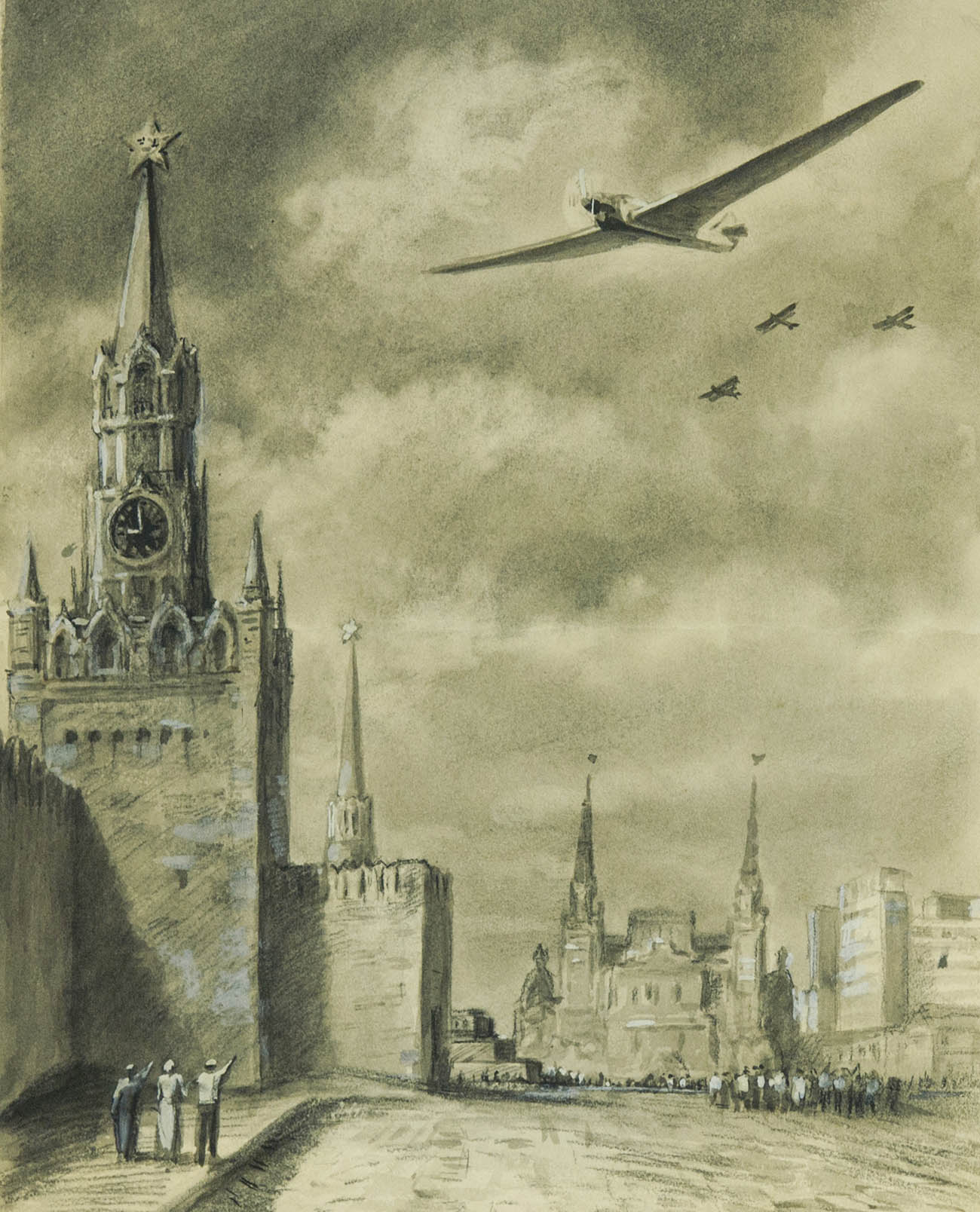 Aviation parade on the Red Square.