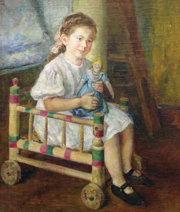 Girl in a chair.
