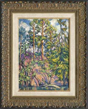 Картина Глинка В.Н. Сосны. 1915 г. Картон, масло.