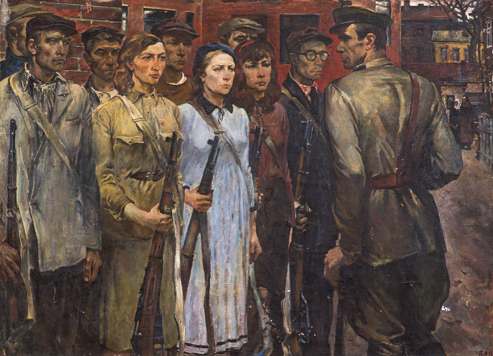 Картина Алексеев А.Е. Добровольцы. 1958 г. Холст, масло.