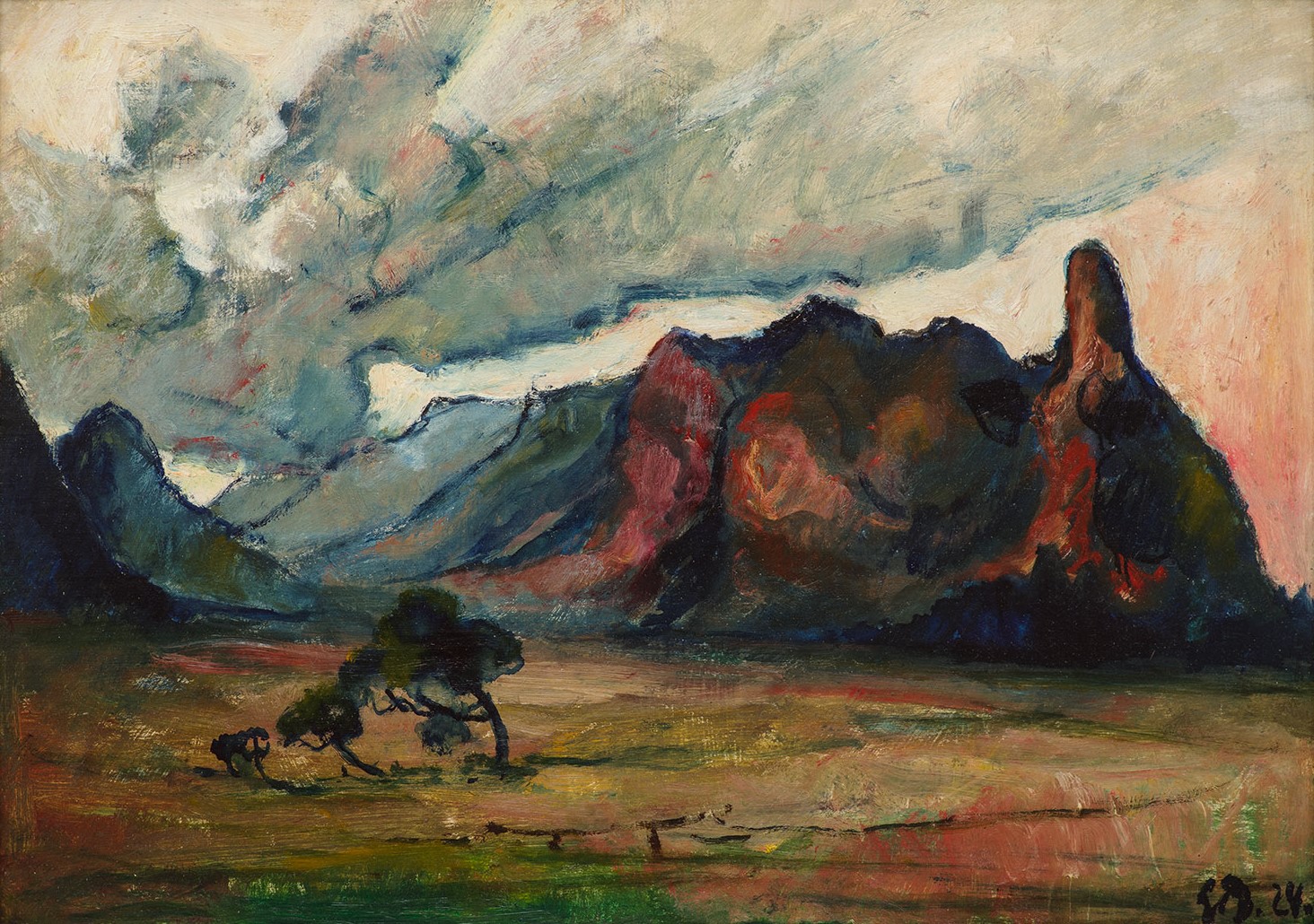 Картина Бок Людвиг Горный пейзаж. 1924 г. Холст, масло.