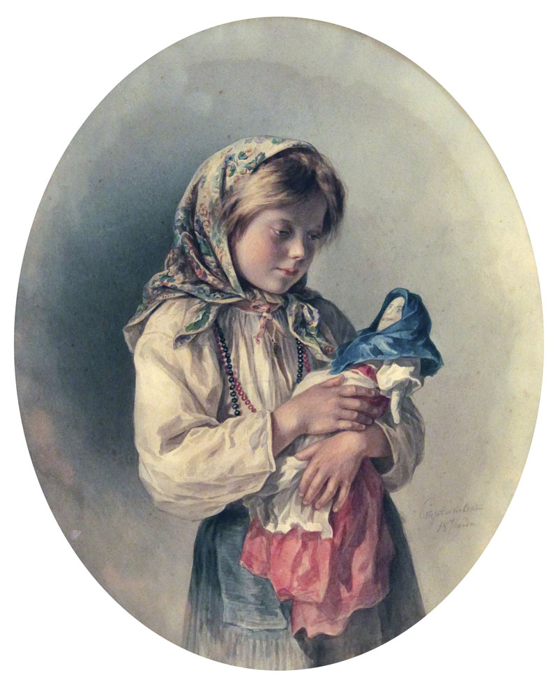 Girl with a doll.