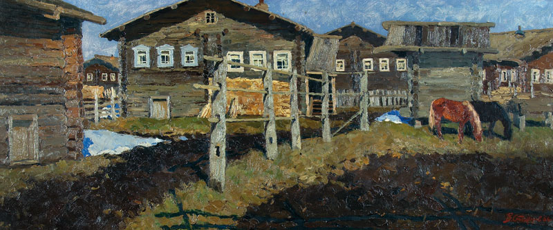Картина Стожаров В.Ф. Муфтюга. Последний снег. 1966 г. Холст, масло.
