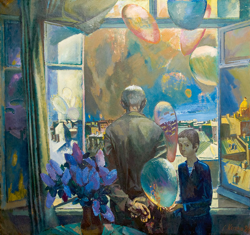 Картина Кичко С.Д. Майский салют. 1984 г. Холст, масло.