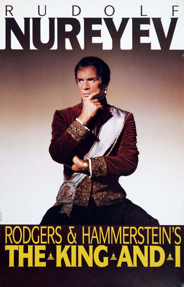 Poster with the image of Rudolf Nureyev for the ballet “The King and I”.