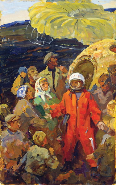 Sketch for the painting "On Earth".