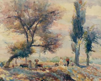 Картина Ромодановская А.А. В Средней Азии. 1930-1940-е гг. Бумага, акварель.