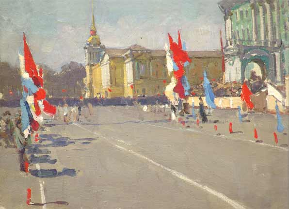 Картина Ермолин Р.Н. Спортивный праздник. 1950-е гг. Холст, масло.