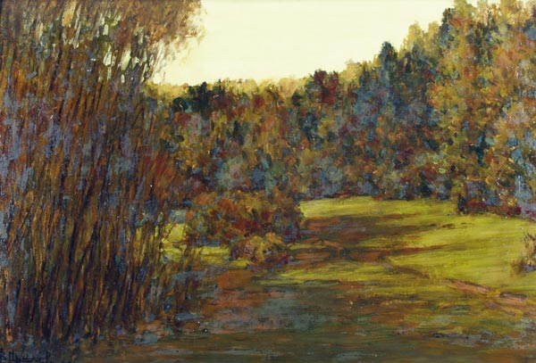 Картина Аралов В.Н. Осенний вечер. 1961 г. Картон, масло.