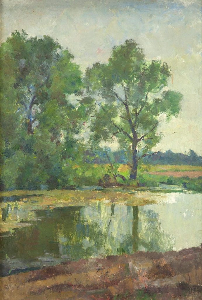 Картина Цейтлин Г.И. Прудик. 1967 г. Картон, масло.