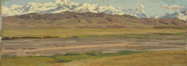 Картина Чуйков С.А. Долина в Киргизии. 1956 г. Картон, масло.