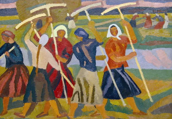 Картина Иванов В.И. Сено ворошат.Этюд к картине «Рязанские луга» (ГТГ) 1966 Картон, масло