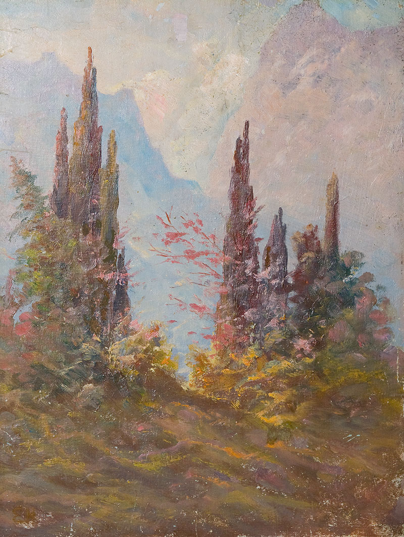 Картина Нагаевская Е.В. Крымский пейзаж. 1940-е гг. Картон, масло.