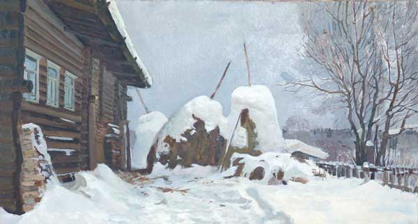 Картина Анохин Н.Ю. Оттепель. 1990 г. Холст, масло.