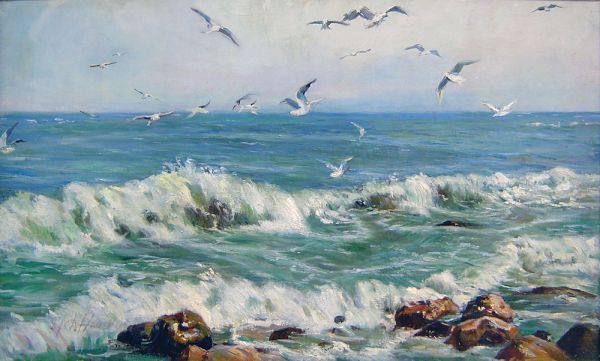 Картина Налбандян Д.А. Море. Чайки. 1987 г. Холст, масло.