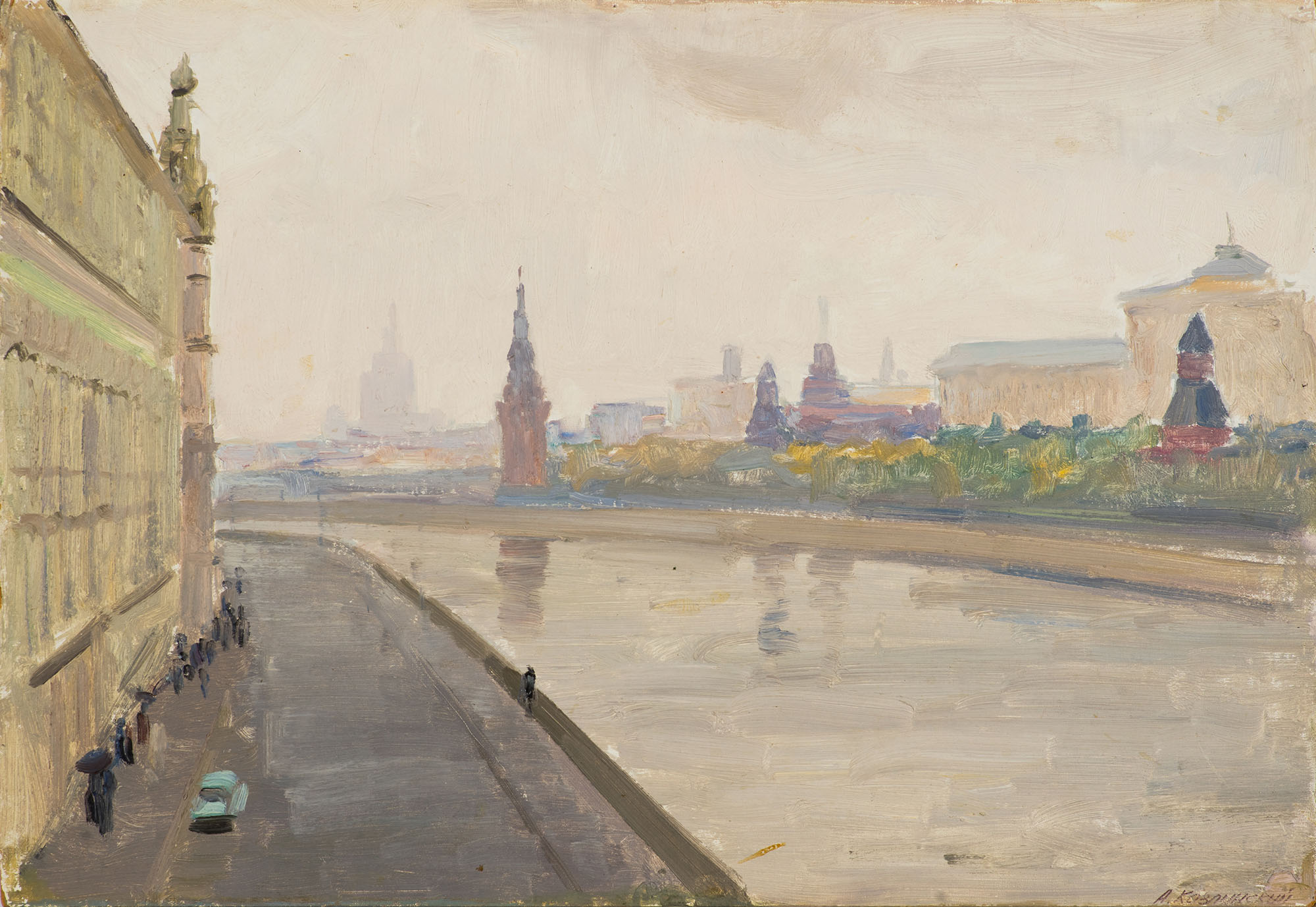 Sofia embankment. Rain.