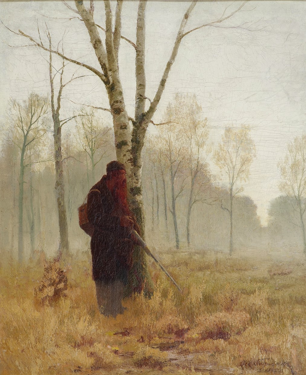 Картина Гофман О.А. На охоте. 1880-е гг. Картон, масло.