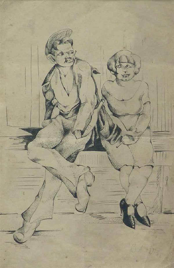 Couple on a bench.