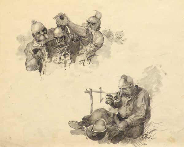 From the life of the Cossacks. Illustration for the story by N.V. Gogol "Taras Bulba".